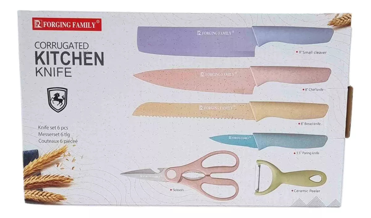 Set De Cuchillos Juego 6 Pzs Colores